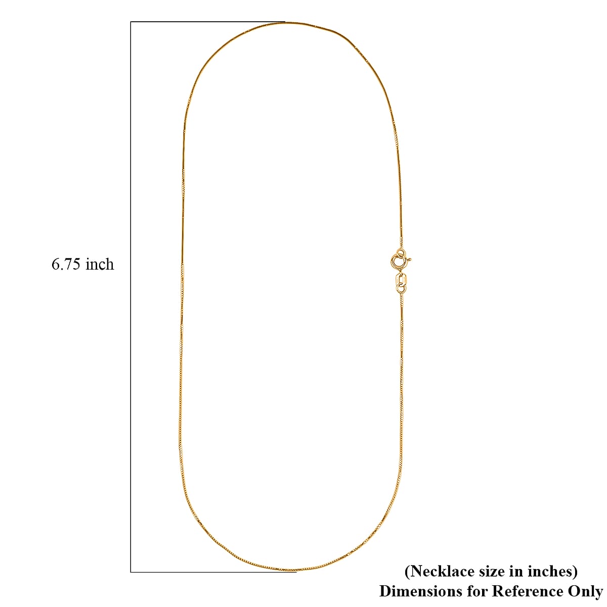 Box Chain Necklace in 18K Yellow Gold 1.1 Grams 16 Inches image number 6