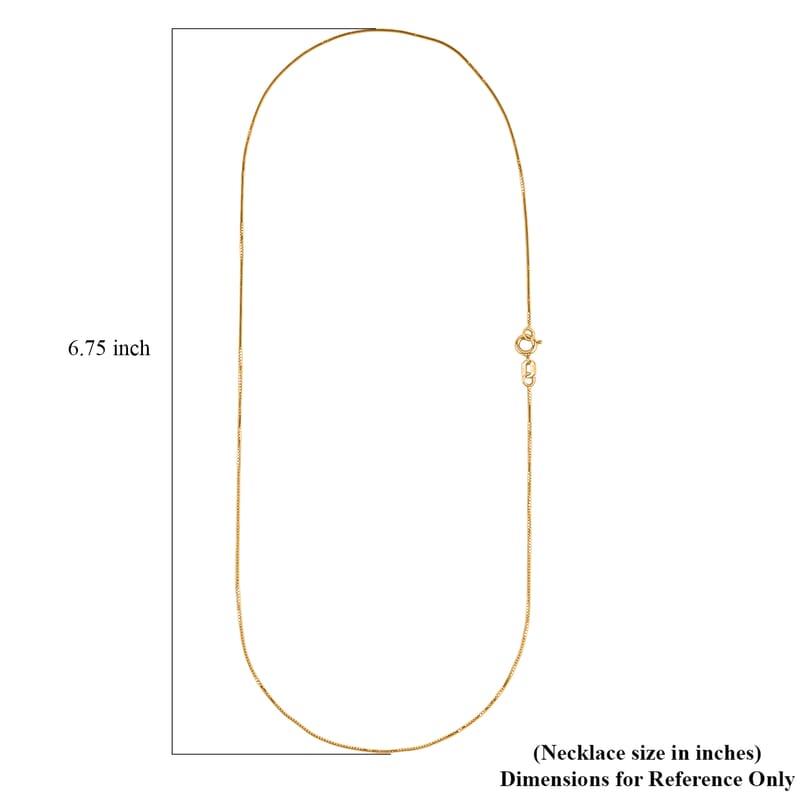18K Yellow Gold Box Chain Necklace (16 Inches) (1.1 Grams)