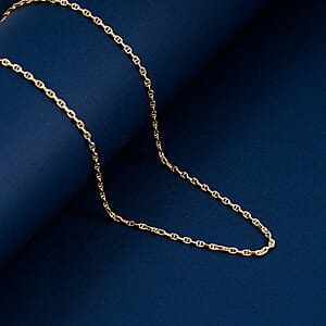 18K Yellow Gold Twisted Mariner Chain Necklace (18 Inches) (2.1 Grams)
