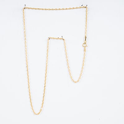 18K Yellow Gold Twisted Mariner Chain Necklace (18 Inches) (2.1 Grams)