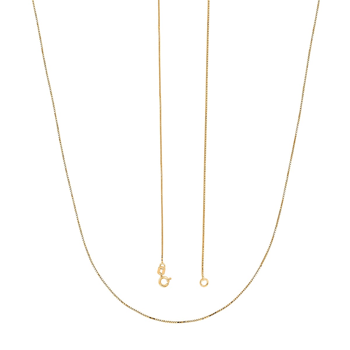 Box Chain Necklace in 18K Yellow Gold 1.2 Grams 18 Inches image number 4