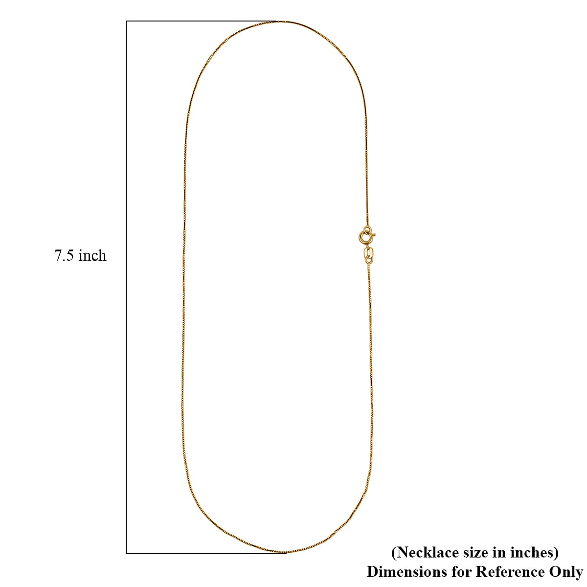 Box Chain Necklace in 18K Yellow Gold 1.2 Grams 18 Inches image number 6