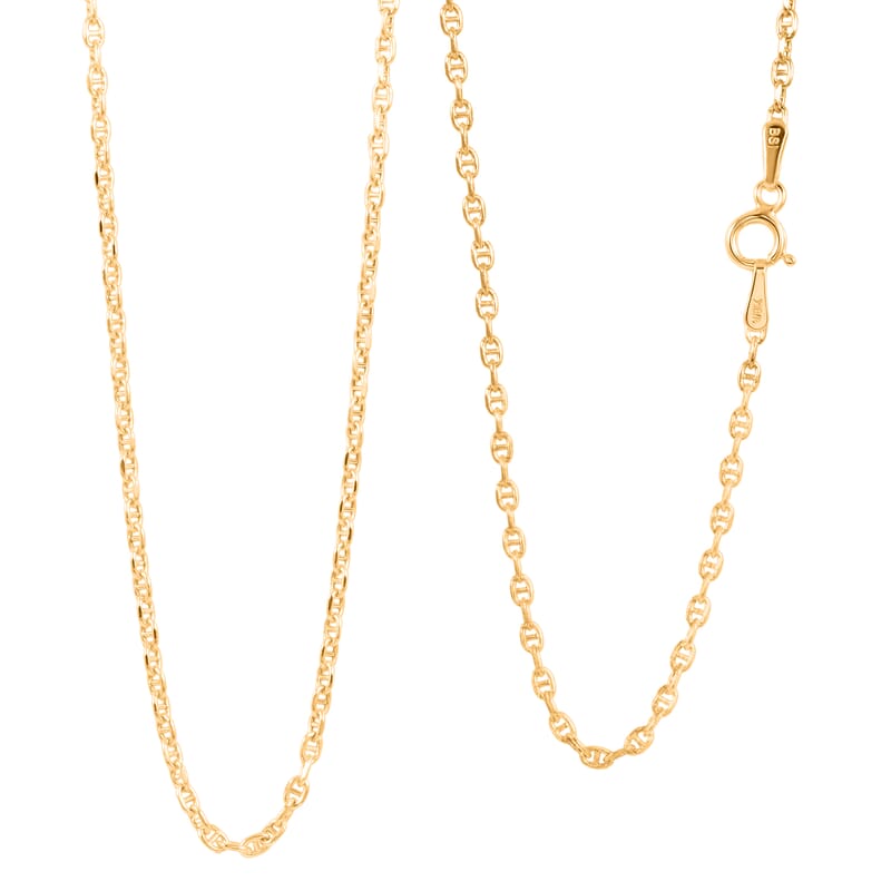 18K Yellow Gold Twisted Mariner Chain Necklace (20 Inches) (2.30 Grams)