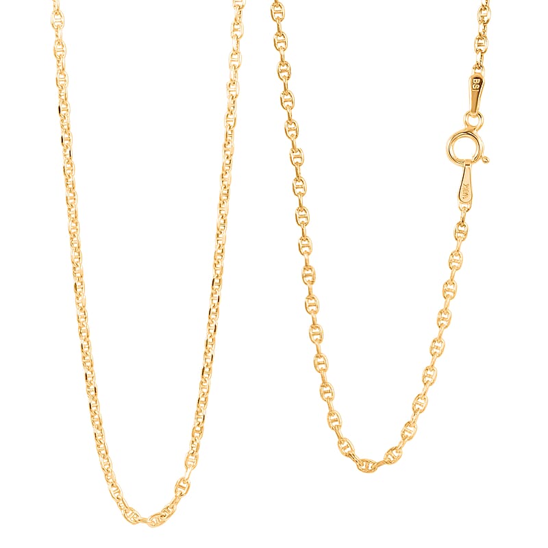 18K Yellow Gold Twisted Mariner Chain Necklace (20 Inches) (2.30 Grams)