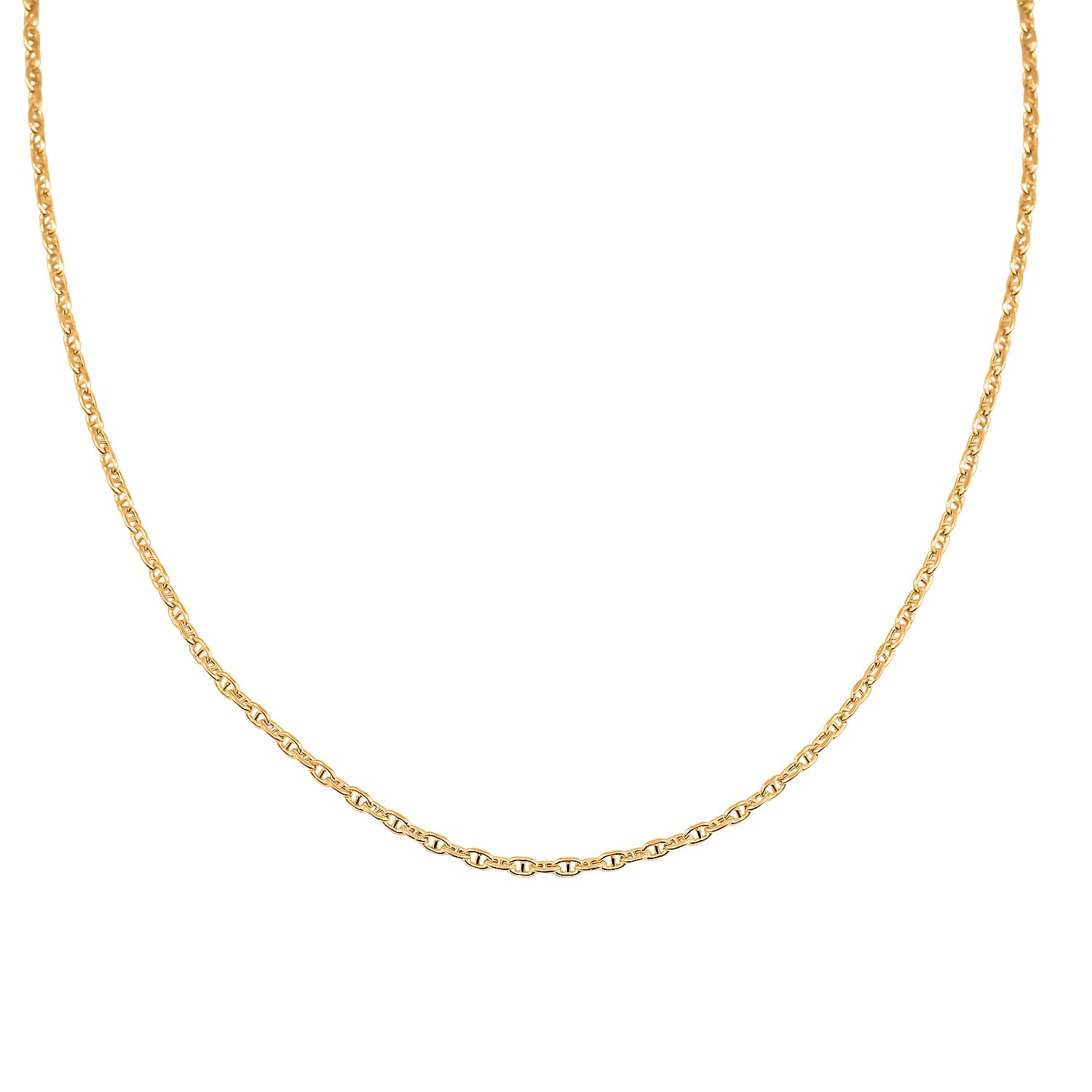 18K Yellow Gold Twisted Mariner Chain Necklace (20 Inches) (2.30 Grams)