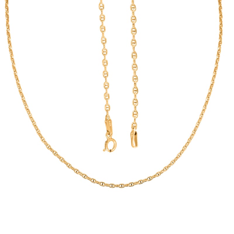 18K Yellow Gold Twisted Mariner Chain Necklace (20 Inches) (2.30 Grams)