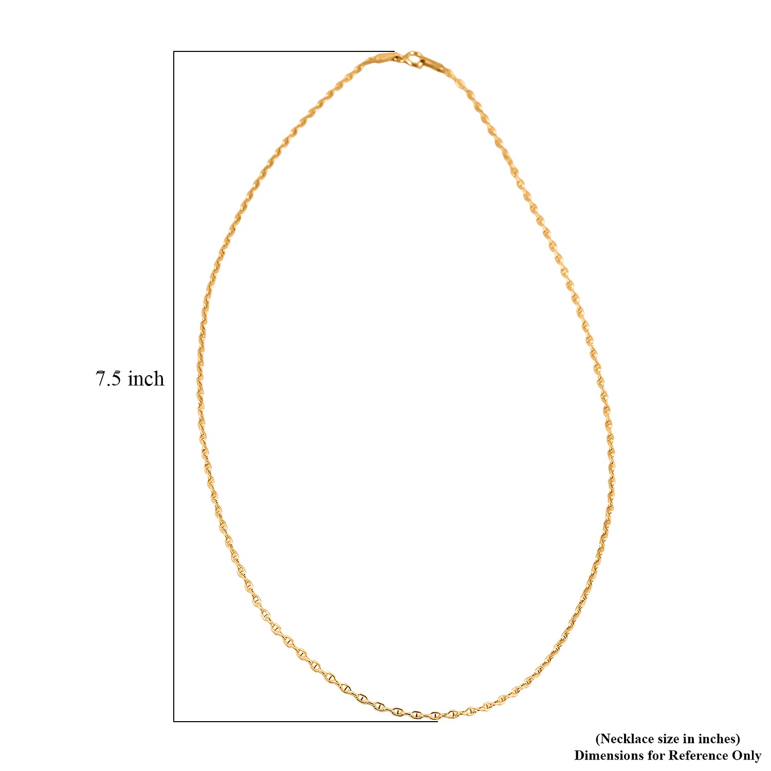 18K Yellow Gold Twisted Mariner Chain Necklace (20 Inches) (2.30 Grams)