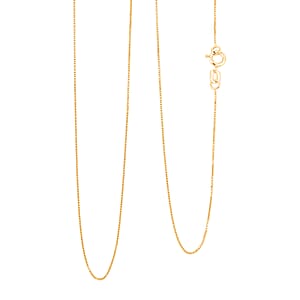 Box Chain Necklace in 18K Yellow Gold 1.4 Grams 20 Inches
