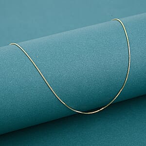 18K Yellow Gold Box Chain Necklace (20 Inches) (1.4 Grams)
