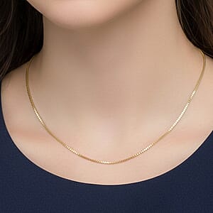 18K Yellow Gold Box Chain Necklace (20 Inches) (1.4 Grams)