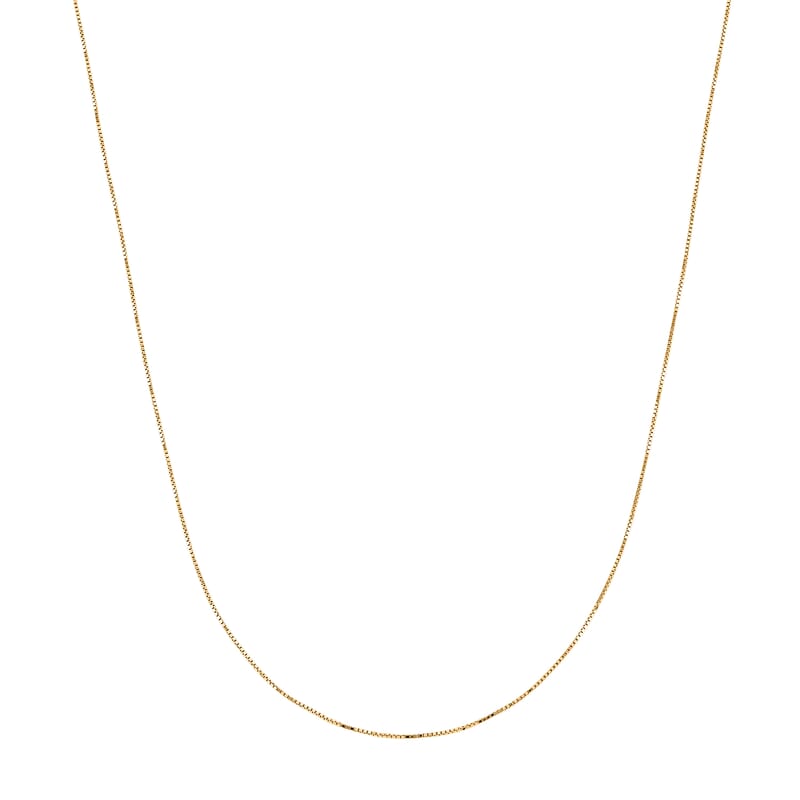 18K Yellow Gold Box Chain Necklace (20 Inches) (1.4 Grams)