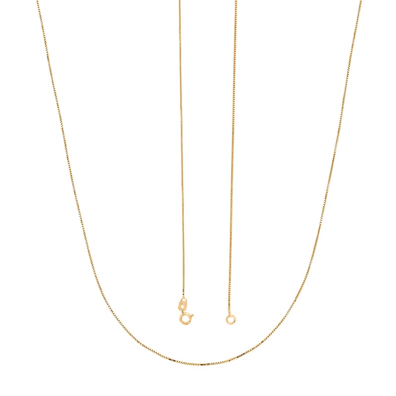 18K Yellow Gold Box Chain Necklace (20 Inches) (1.4 Grams)