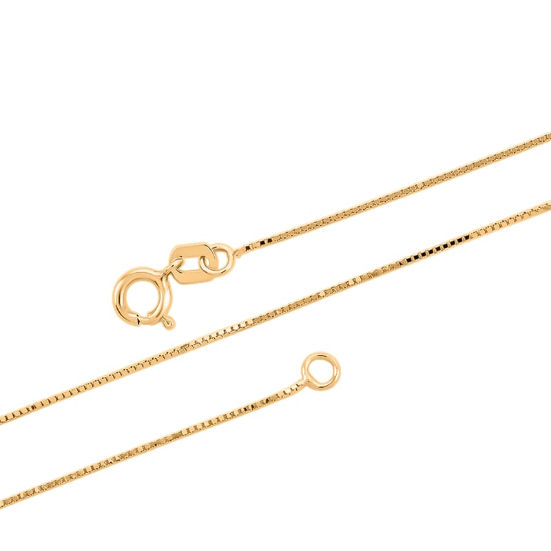 18K Yellow Gold Box Chain Necklace (20 Inches) (1.4 Grams)