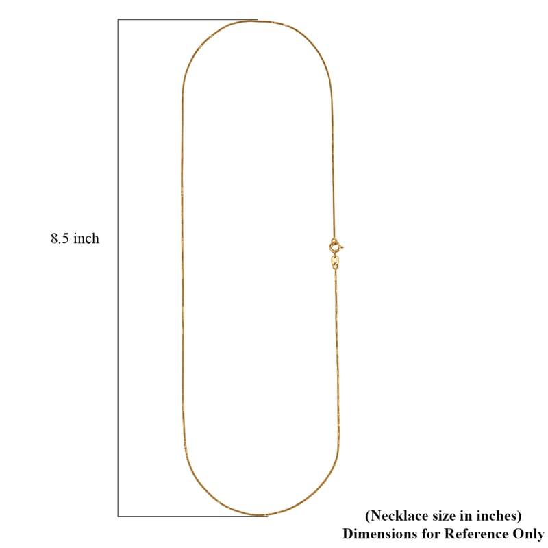 18K Yellow Gold Box Chain Necklace (20 Inches) (1.4 Grams)