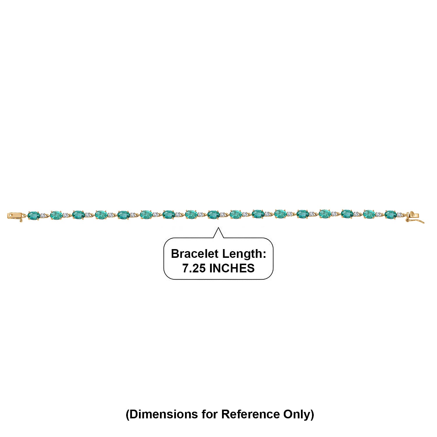 AAA Kagem Zambian Emerald and G-H SI Luxuriant Lab Grown Diamond 8.10 ctw Bracelet in 10K Yellow Gold (7.25 In)