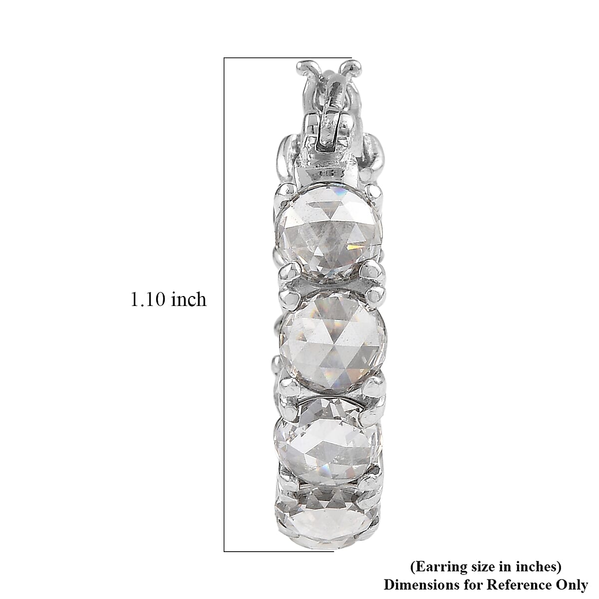 EverTrue Simulated Diamond Hoop Earrings in Stainless Steel
