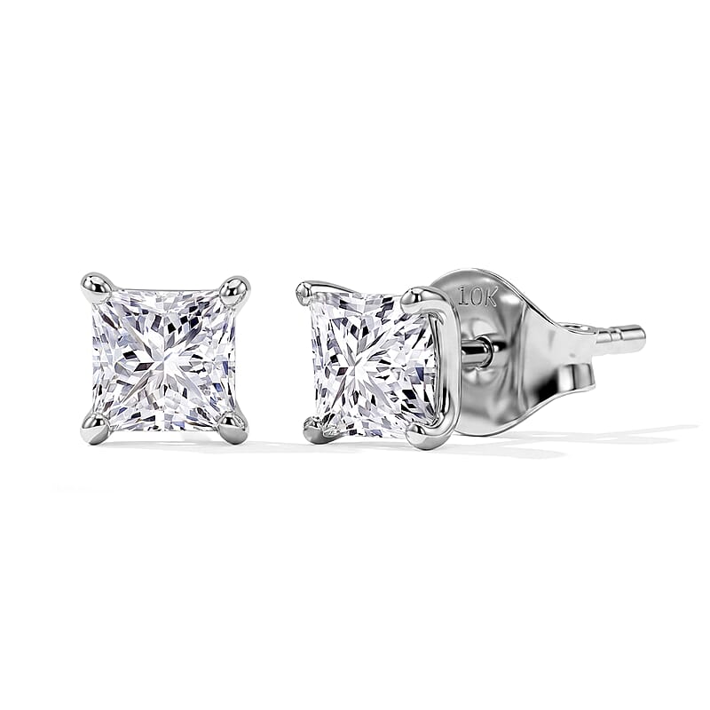 Luxuriant Lab Grown Diamond E-F VS 2.10 ctw Stud Earrings in 10K White Gold