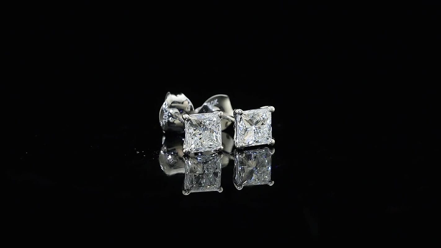 Luxuriant Lab Grown Diamond E-F VS 2.10 ctw Stud Earrings in 10K White Gold