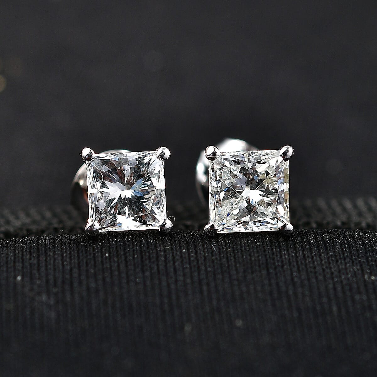Luxuriant Lab Grown Diamond E-F VS 2.10 ctw Earrings in 10K White Gold image number 1