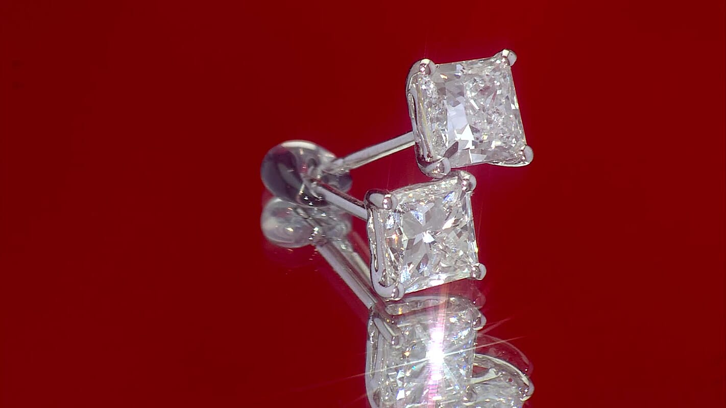 Luxuriant Lab Grown Diamond E-F VS 2.10 ctw Stud Earrings in 10K White Gold