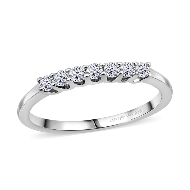 Luxuriant Lab Grown Diamond G-H SI 0.25 ctw Band Ring in Platinum Over Sterling Silver (Size 10.0)