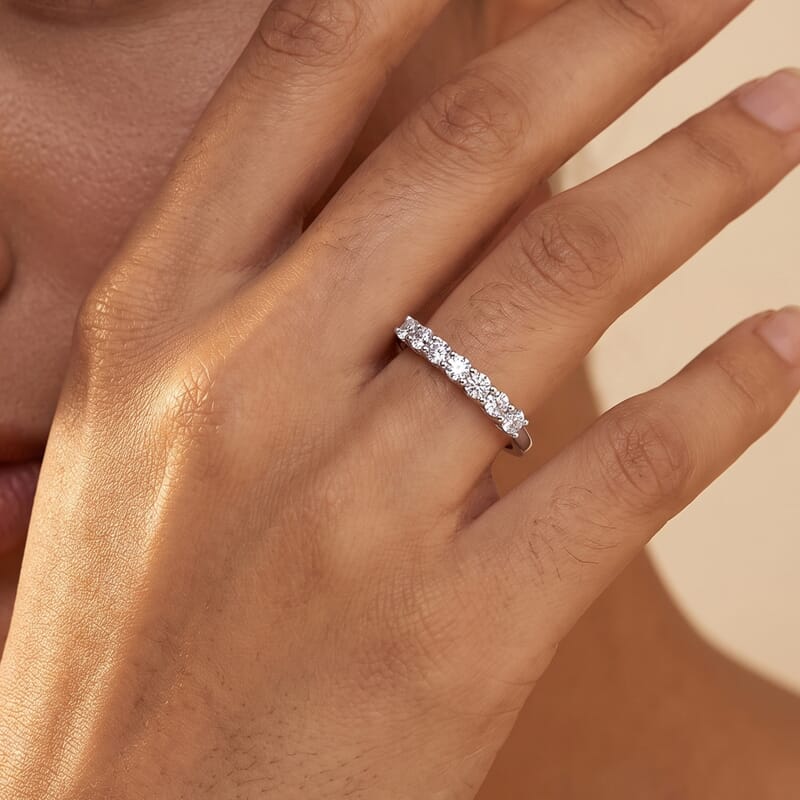Luxuriant Lab Grown Diamond G-H SI 0.25 ctw Band Ring in Platinum Over Sterling Silver (Size 10.0)