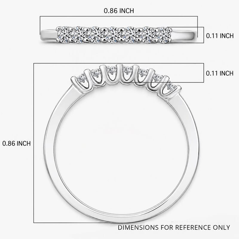 Luxuriant Lab Grown Diamond G-H SI 0.25 ctw Band Ring in Platinum Over Sterling Silver (Size 10.0)