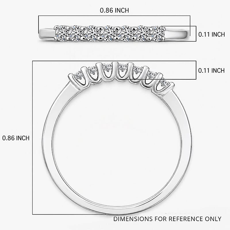 Luxuriant Lab Grown Diamond G-H SI 0.25 ctw Band Ring in Platinum Over Sterling Silver (Size 10.0)