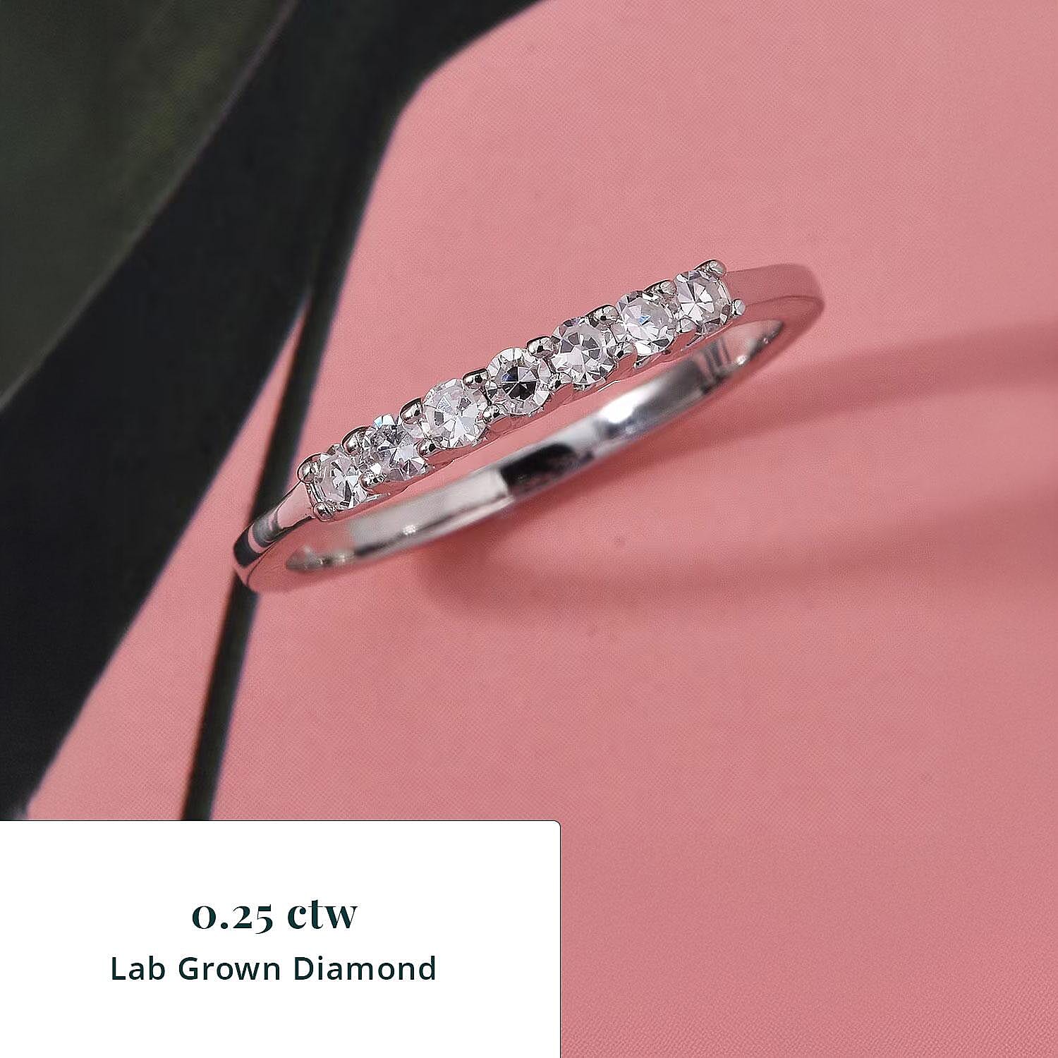 Luxuriant Lab Grown Diamond G-H SI 0.25 ctw Band Ring in Platinum Over Sterling Silver (Size 5.0)