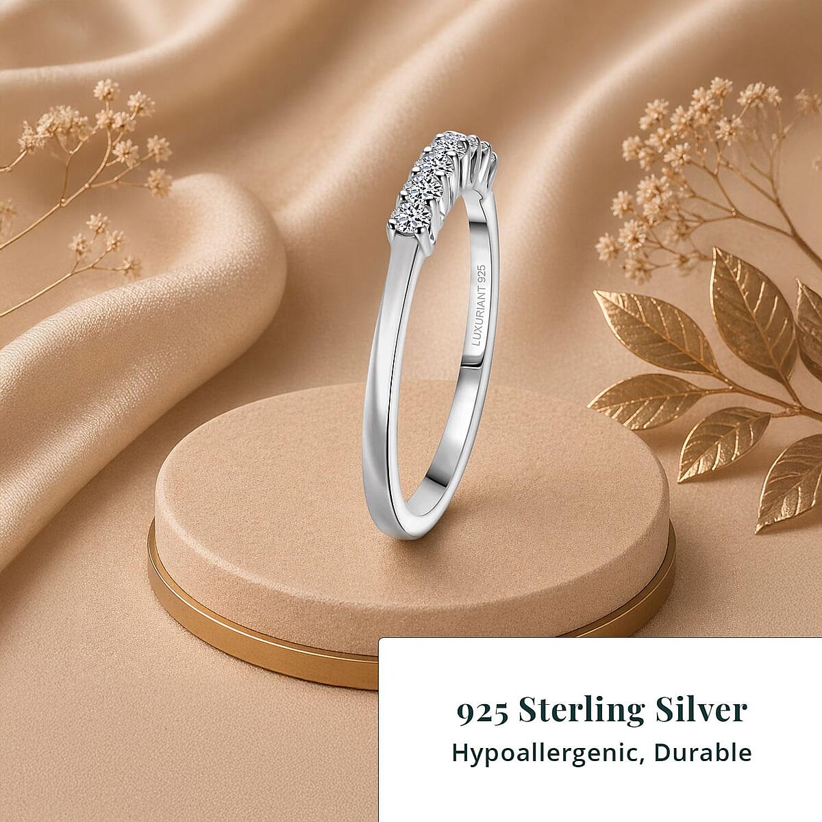 Luxuriant Lab Grown Diamond G-H SI 0.25 ctw Band Ring in Platinum Over Sterling Silver (Size 5.0) image number 4