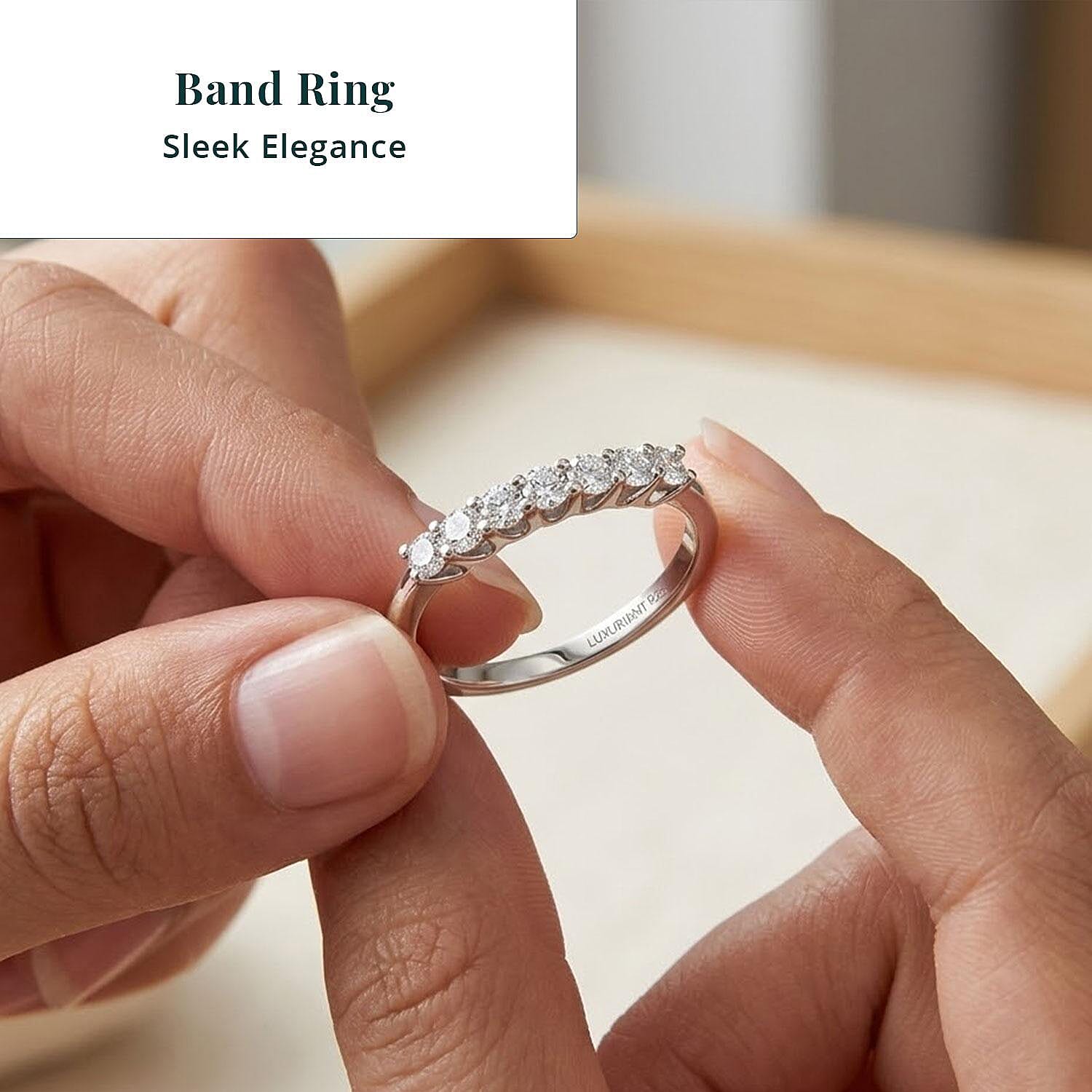 Luxuriant Lab Grown Diamond G-H SI 0.25 ctw Band Ring in Platinum Over Sterling Silver (Size 5.0)