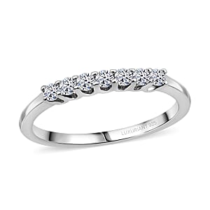Luxuriant Lab Grown Diamond G-H SI 0.25 ctw Band Ring in Platinum Over Sterling Silver (Size 6.0)