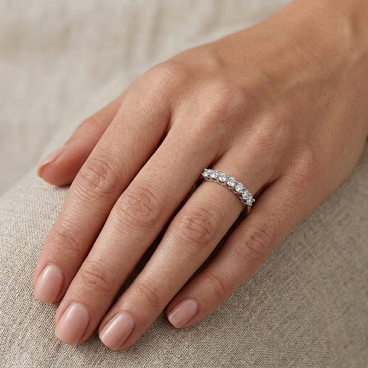 Luxuriant Lab Grown Diamond G-H SI 0.25 ctw Band Ring in Platinum Over Sterling Silver (Size 6.0) image number 2