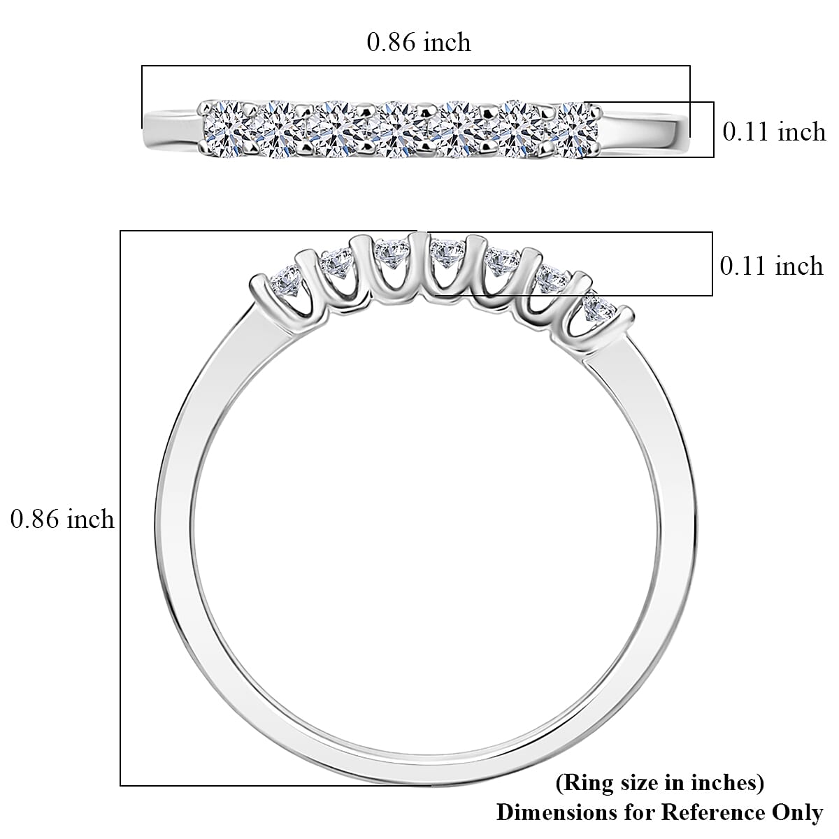 Luxuriant Lab Grown Diamond G-H SI 0.25 ctw Band Ring in Platinum Over Sterling Silver (Size 6.0) image number 5