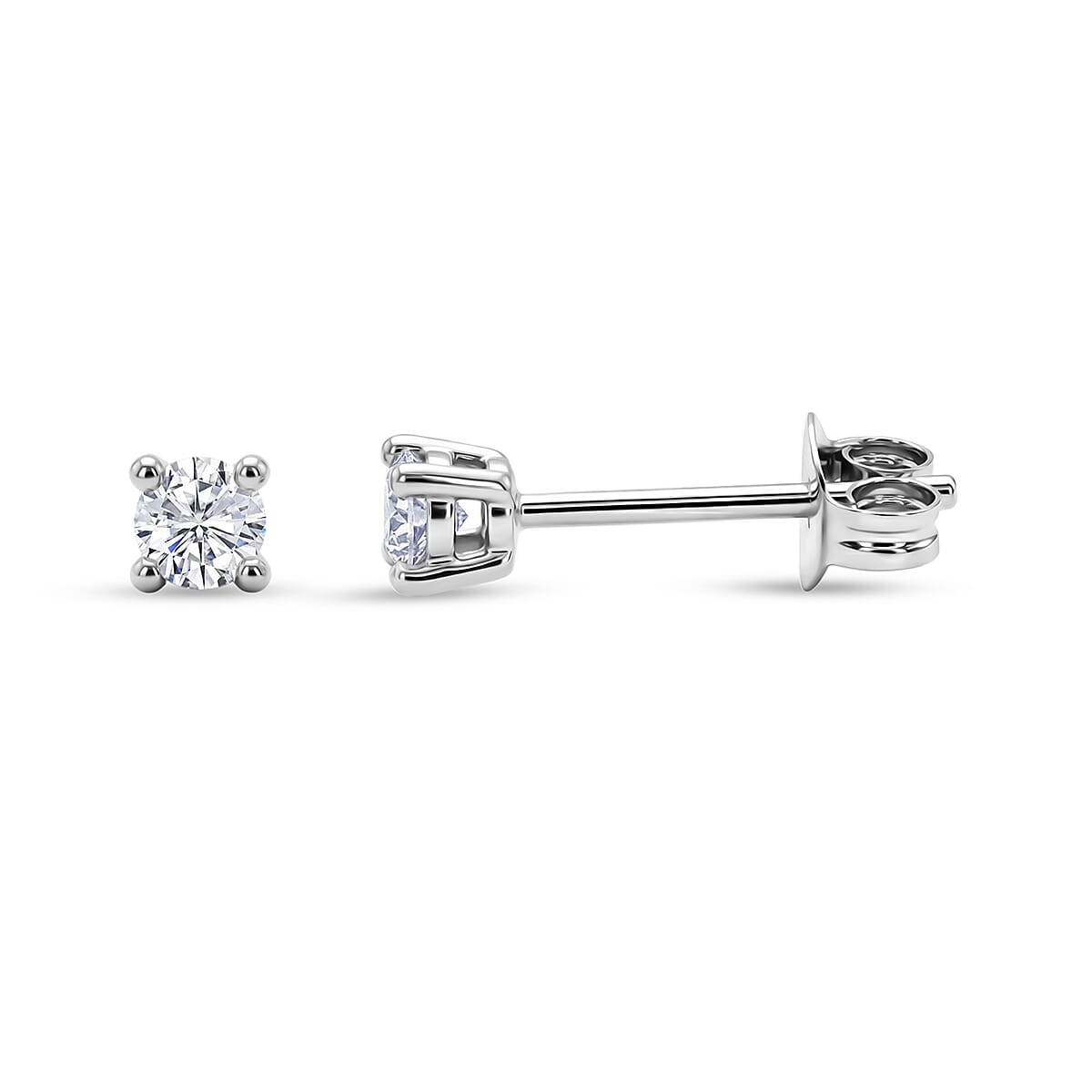 Luxuriant Lab Grown Diamond G-H SI 0.15 ctw Stud Earrings in Platinum Over Sterling Silver