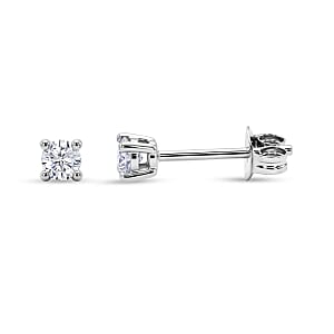 Luxuriant Lab Grown Diamond (G-H, SI) Stud Earrings in Platinum Over Sterling Silver