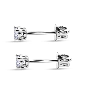 Luxuriant Lab Grown Diamond (G-H, SI) Stud Earrings in Platinum Over Sterling Silver