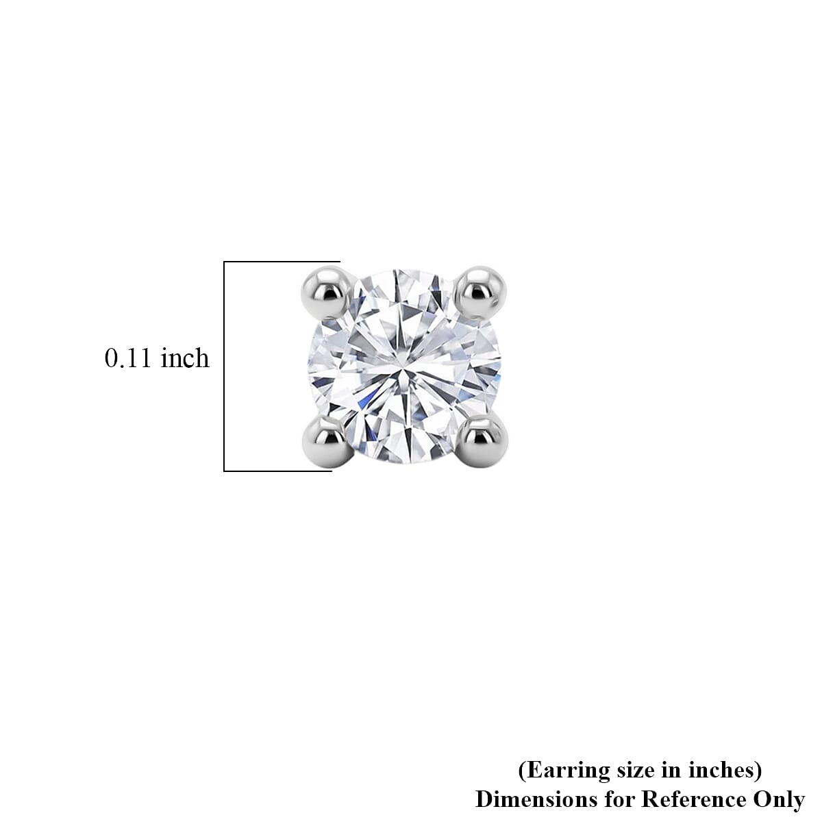 Luxuriant Lab Grown Diamond (G-H, SI) Stud Earrings in Platinum Over Sterling Silver image number 4