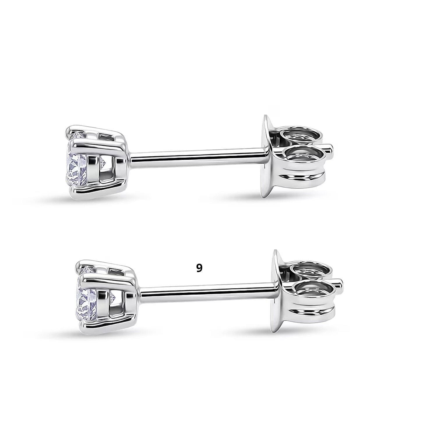 Luxuriant Lab Grown Diamond G-H SI 0.15 ctw Stud Earrings in Platinum Over Sterling Silver