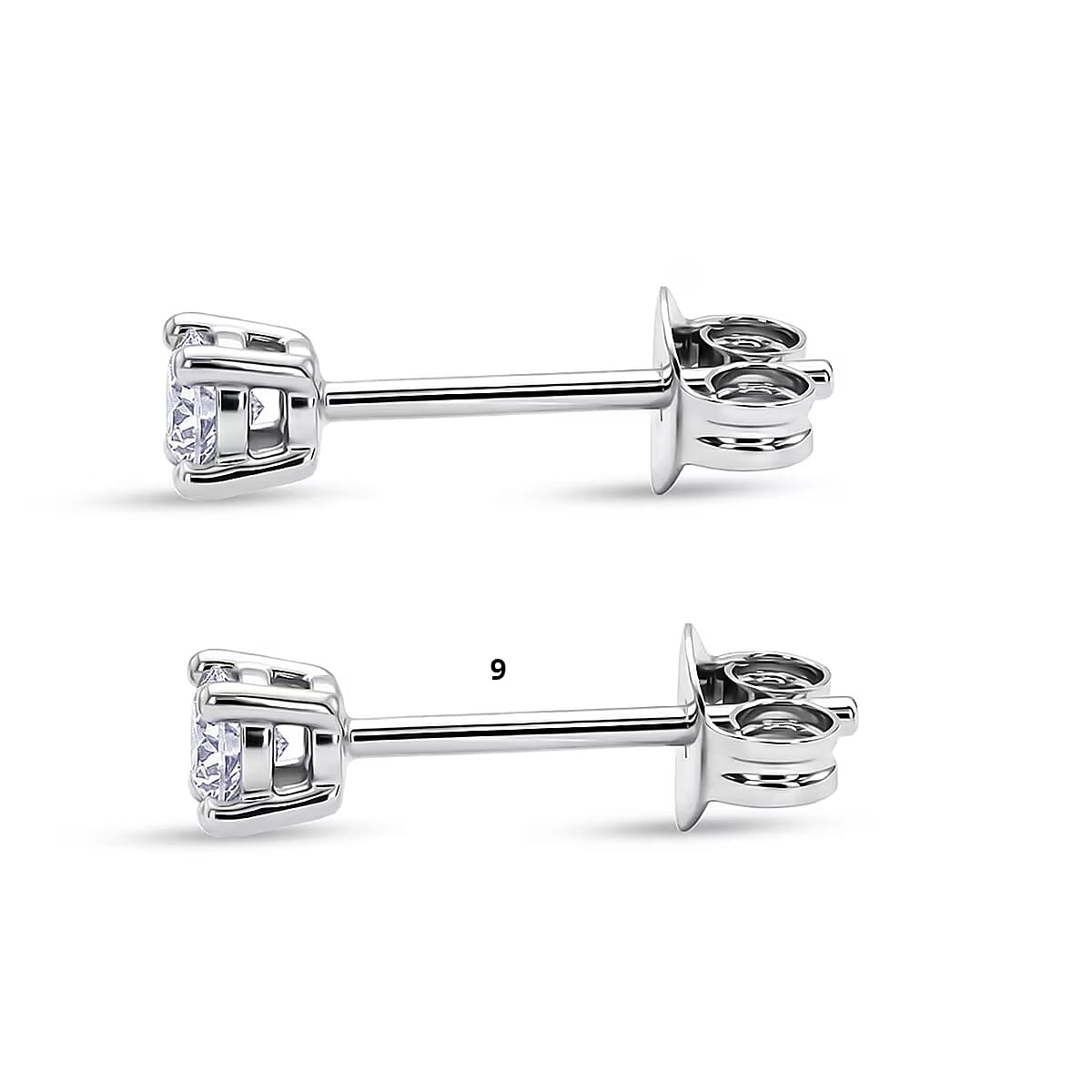 Luxuriant Lab Grown Diamond G-H SI 0.15 ctw Stud Earrings in Platinum Over Sterling Silver image number 7