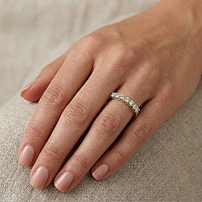 Luxuriant Lab Grown Diamond G-H SI 0.25 ctw Band Ring in 14K Yellow Gold Over Sterling Silver (Size 7.0)
