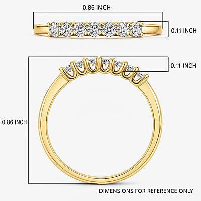 Luxuriant Lab Grown Diamond G-H SI 0.25 ctw Band Ring in 14K Yellow Gold Over Sterling Silver (Size 7.0)
