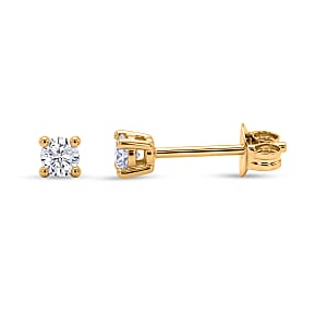 Luxuriant Lab Grown Diamond G-H SI 0.15 ctw Stud Earrings in 14K Yellow Gold Over Sterling Silver