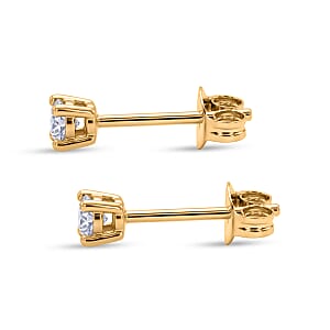 Luxuriant Lab Grown Diamond G-H SI 0.15 ctw Stud Earrings in 14K Yellow Gold Over Sterling Silver