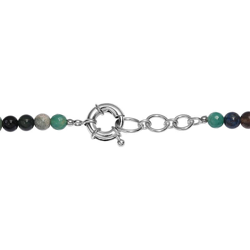 EverTrue Multi Gemstone 205.00 ctw Necklace in Platinum Bond 20 Inches