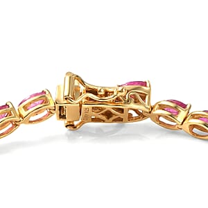 D'Joy Premium Montepuez Ruby 5.75 ctw Crown Line Bracelet in 18K Vermeil Yellow Gold Over Sterling Silver (7.25 In)