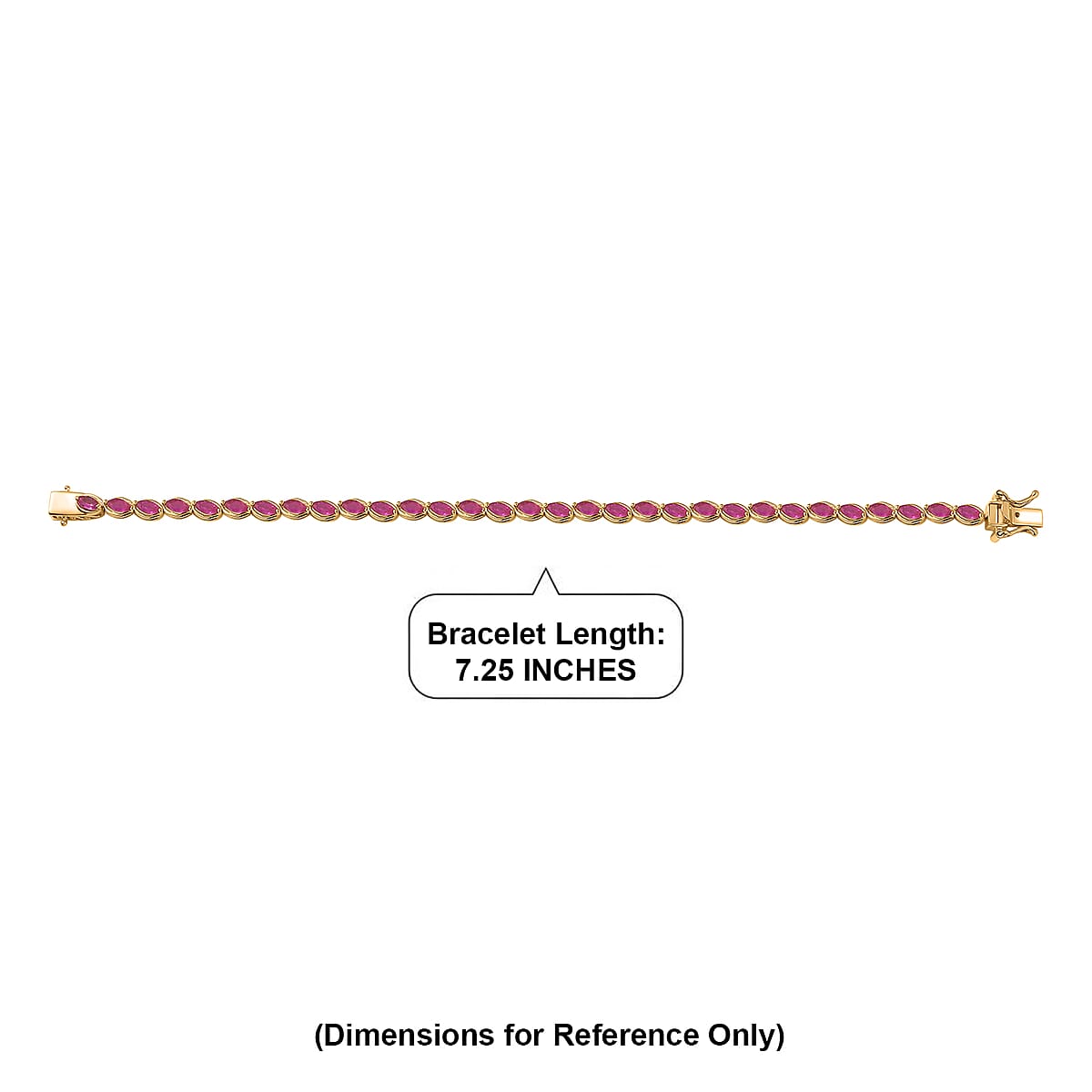 D'Joy Premium Montepuez Ruby Bracelet in 18K Vermeil YG Over Sterling Silver (7.25 In) 5.75 ctw image number 4
