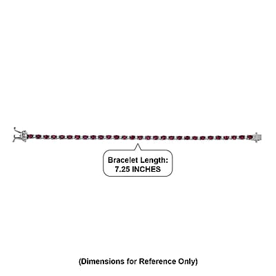 Premium Malawi Magenta Garnet and Luxuriant Lab Grown Diamond G-H SI 7.30 ctw Moonlit Line Bracelet in Rhodium Over Sterling Silver (7.25 In)