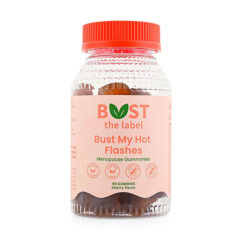 Bust My Hot Flashes Menopause Supplement (60 Cherry Gummies) Made in US