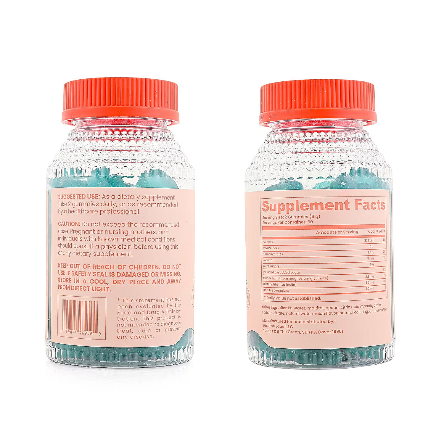 Calm My Chaos Magnesium Supplement (60 Watermelon Gummies) Made in US